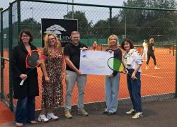 Maria Moulton, Sarah Le Cumbre, Rosemary Thorpe and Arleta  who joined Chris Ball on behalf of the club for the Lidan sponsorshi